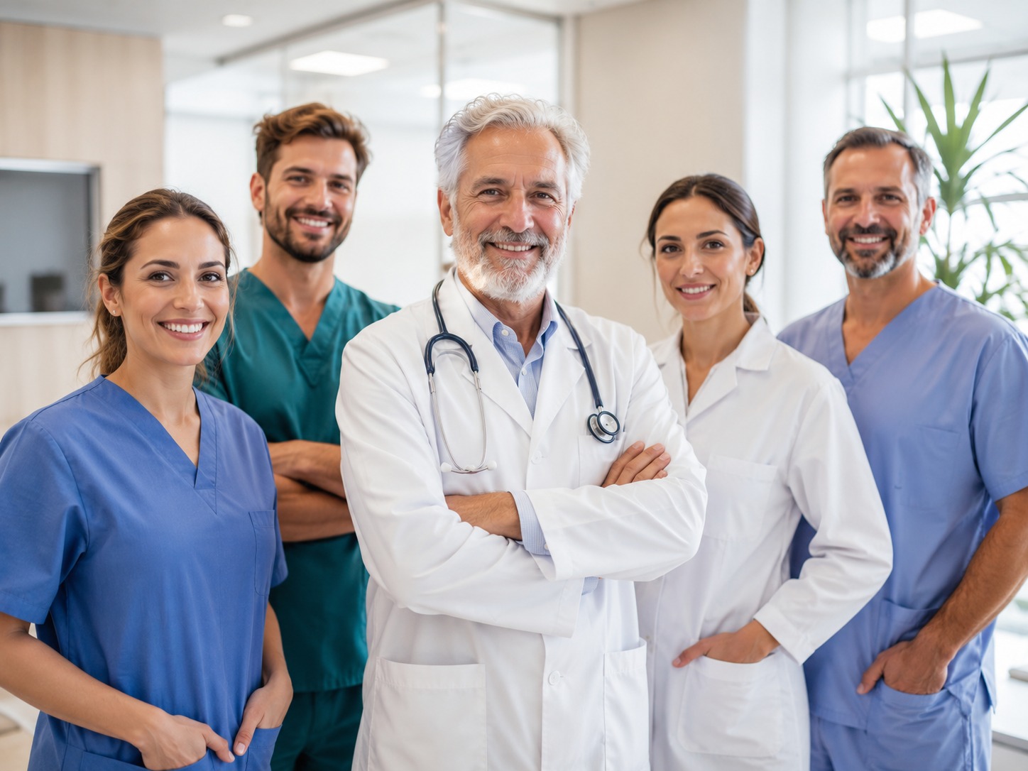 Equipe médica em clínica